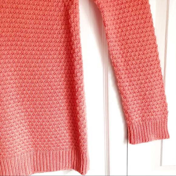 Hinge Coral Orange V-Neck Soft Wool Cashmere Blend Sweater Small - Picture 7 of 16